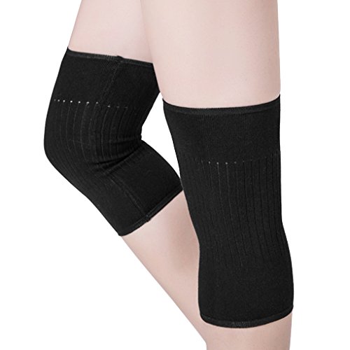 Anti-Rutsch Knieschoner Kniewärmer Damen Elastische Kniebandage Winter Warm Knieschützer Thermo Knieorthese für Freizeit und allerlei Sport Fußball Laufen Tanzen Yoga, 1 Paar von JIAHG