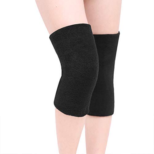 JIAHG Anti-Rutsch Knieschoner Kniewärmer Damen Elastische Kniebandage Winter Warm Knieschützer Thermo Knieorthese für Freizeit und allerlei Sport Fußball Laufen Tanzen Yoga, 1 Paar von JIAHG