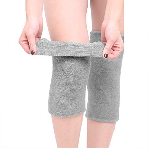 JIAHG Anti-Rutsch Knieschoner Kniewärmer Damen Elastische Kniebandage Winter Warm Knieschützer Thermo Knieorthese für Freizeit und allerlei Sport Fußball Laufen Tanzen Yoga, 1 Paar von JIAHG