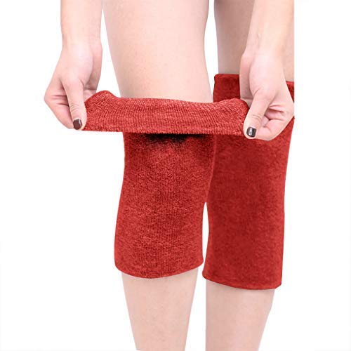 JIAHG Anti-Rutsch Knieschoner Kniewärmer Damen Elastische Kniebandage Winter Warm Knieschützer Thermo Knieorthese für Freizeit und allerlei Sport Fußball Laufen Tanzen Yoga, 1 Paar von JIAHG