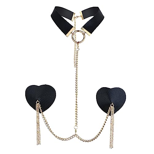 JIAHG Damen Nippel Covers Nippelpads Wiederverwendbar und Selbstklebende Nippel Abdeckungen PU-Leder BH-Pads Brustwarzenabdeckung Klebrige (Schwarz) von JIAHG