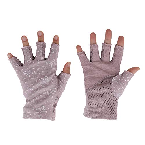 JIAHG Damen Sommer Halbfinger Handschuhe Baumwolle Fahrradhandschuhe Kurz Spitzenhandschuhe Anti-Rutsch, Anti-UV Schutz, Dünn Sonnenschutz Fäustlinge Gloves für Fahren Outdoor Motorrad Radfahren von JIAHG