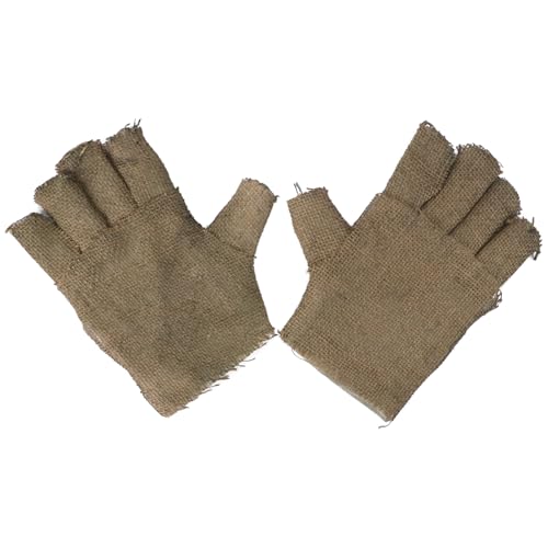 JIAHG Gruselige Vogelscheuche Halloween Handschuhe Gruseliger Totenkopf Sackleinen Party Cosplay Handbekleidung Kostüm Zombie Hexe Zauberer Dämon Handschuhe Vogelscheuche von JIAHG