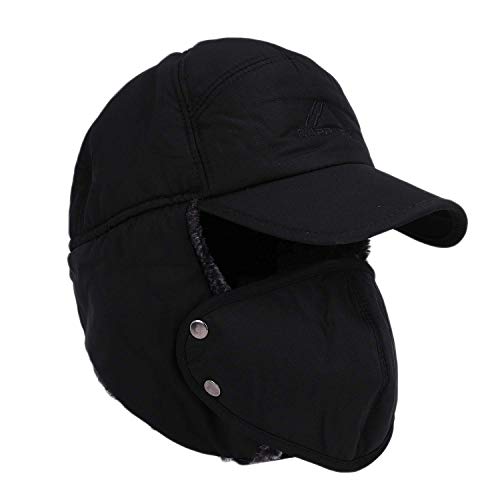 JIAHG Herren Winter Fliegermütze Trappermütze Winddicht Warm Wintermütze mit Ohrenklappen Männer Baseball Cap Bombermütze Russenmütze für Snowboarden Skaten Radfahren von JIAHG