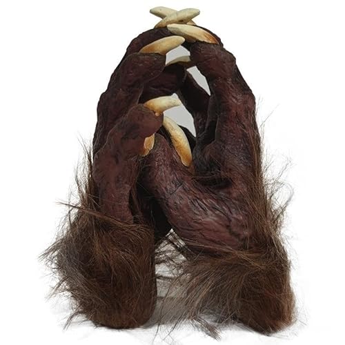 JIAHG Realistische Latex Werwolf Klaue Handschuhe Pelzige Tierhandschuhe Lange Fingernägel Handschuh Halloween Plüsch Horror Handschuhe Cosplay Tier Klaue Handschuhe Gothic Dämon Vampir Handschuhe von JIAHG