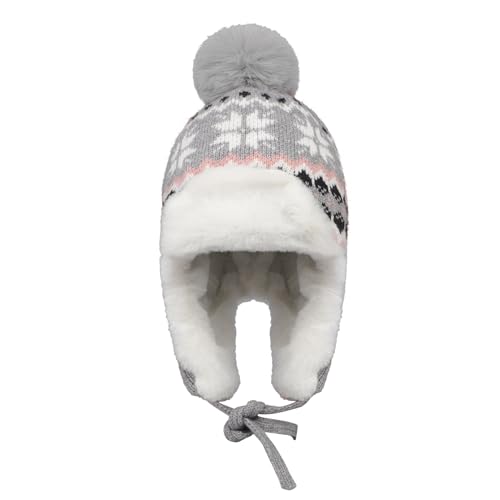 JIAHG Strickmütze Damen Winter Fliegermütze Trappermütze Winddicht Warm Wintermütze mit Ohrenklappen Mädchen Bombermütze Beanie Mütze Skimütze für Snowboarden Skaten Radfahren von JIAHG