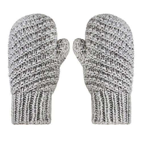 JIAHG Super Dicke gestrickt Handschuhe Damen Mädchen Fäustlinge Winterhandschuhe Fausthandschuhe Sporthandschuhe, Grau, Einheitsgröße von JIAHG