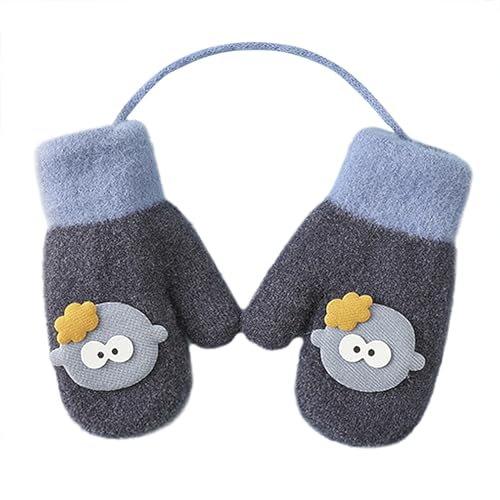JIAHG Unisex Kinder Fäustling Baby Winter Handschuhe Gloves Fausthandschuhe Halshandschuhe Dicke Warm Strickhandschuhe Kinder Skihandschuhe Laufhandschuhe mit schnur von JIAHG