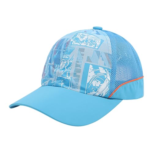 Kinder Baseball Cap Schirmmütze Schnelltrocknend Mesh Kappe Jungen Baseballkappe Mädchen Baseballmütze Sport Cap UV-Schutz Sonnenhut Sommerhut (Polyester, Azurblau) von JIAHG