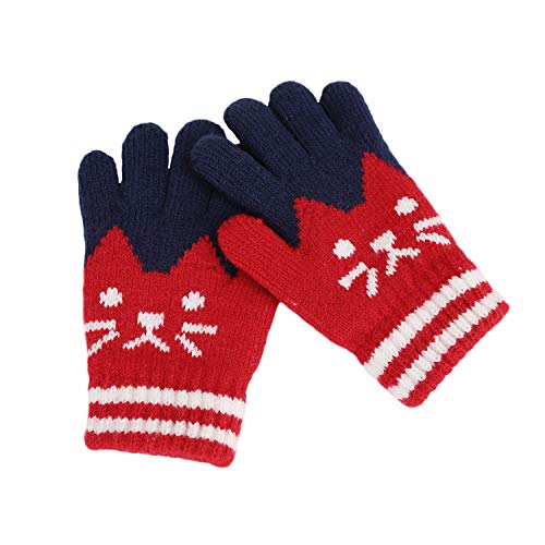 Kinder Fingerhandschuhe Herbst Winter Warm Handschuhe Fäustlinge mit Plüsch Futter Süß Gloves Skihandschuh, 3-8 Jahre alt, Skifahren Snowboarding Spielen Laufen Bedarf von JIAHG