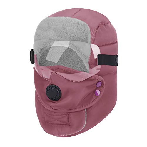 Kinder Winter Fliegermütze Trappermütze Winddicht Warm Wintermütze mit Ohrenklappen Mädchen Schneedichte Trapper Hat Baseball Cap Jungen Schirmmütze für Snowboarden Skaten Radfahren von JIAHG