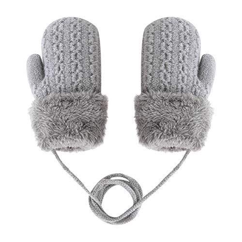 Kinder Winter Handschuhe Baby Fäustlinge Fausthandschuh Halshandschuhe Themohandschuhe Gloves Gestrickte Handschuhe Warme Strickhandschuhe für 1 2 3 4 5 6 Jahre Jungen Mädchen von JIAHG