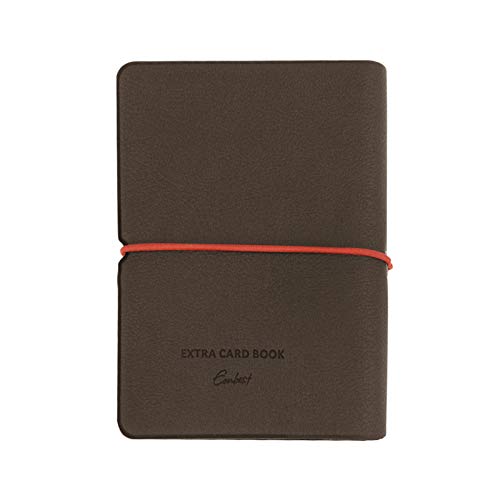 JIAHG Premium PU Leder Kreditkartenetui Kartenetui Busineß Visitenkartenetui Ausweishülle Credit Card Holder für bis zu 30 Scheckkarten, mit stabilem Gummiband (Braun) von JIAHG