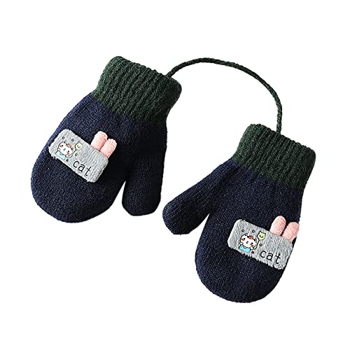 Unisex Kinder Fäustling Baby Winter Handschuhe Gloves Fausthandschuhe Halshandschuhe Dicke Warm Strickhandschuhe Kinder Skihandschuhe Laufhandschuhe mit schnur, 1-3 Jahre alt von JIAHG