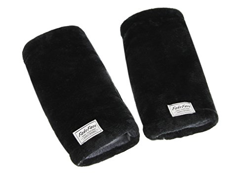 Unisex Winter Fingerlose Handschuhe Warm Flanell Fäustlinge Pulswärmer Handstulpen Stulpen für Damen Herren Liebespaar Studenten, Schwarz, Einheitsgröße von JIAHG