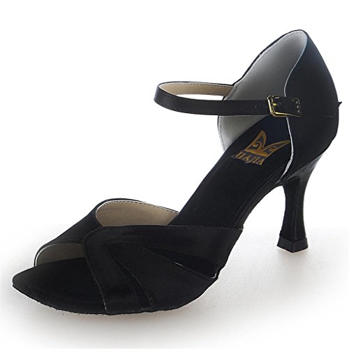 JIA JIA 20512 Damen Sandalen Ausgestelltes Heel Super-Satin Latein Tanzschuhe Schwarz, 39 JIA JIA 20512 Damen Sandalen Ausgestelltes Heel Super-Satin Latein Tanzschuhe Schwarz, 39 von JIAJIA