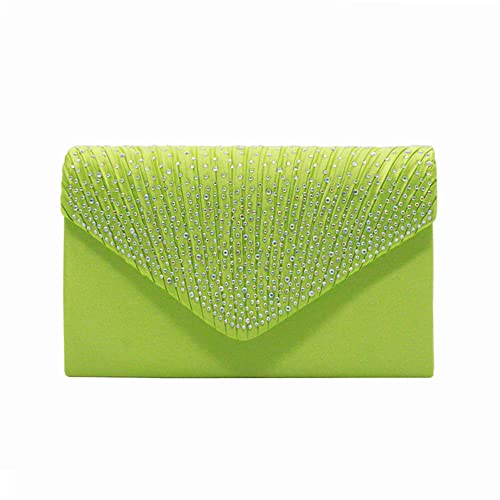 JIAJIA 15107 Damen Geldbörsen Handtaschen Umschlag Clutch Crossbody Taschen Klassische Strass Schulter Abendtasche, grün, Small von JIAJIA