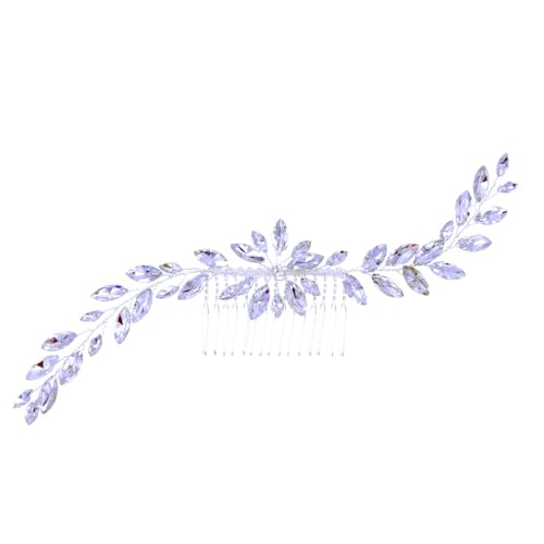 JIALWSJWAN Handgefertigte Braut Haarschmuck Strass Glaskamm Hochzeit Party Fotoshooting Elegant Hochzeit Haarkamm für Frauen Mädchen Metall Strass Haarschmuck JIALWSJWAN Handgefertigte Braut Haarschmuck Strass Glaskamm Hochzeit Party Fotoshooting Elegant Hochzeit Haarkamm für Frauen Mädchen Metall Strass Haarschmuck von JIALWSJWAN