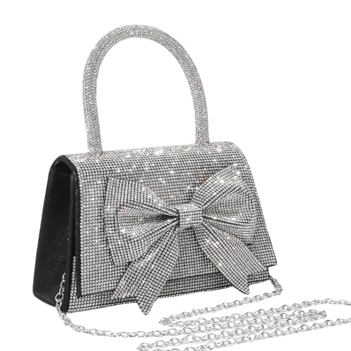 JIAN YA NA Modische Clutch für Damen, Brautjungfer, Damen, Mädchen, Braut, Abend, für Abschlussball, Cocktail, Party, Hochzeit, Verlobung, Quadratische Schleife, Schwarz JIAN YA NA Modische Clutch für Damen, Brautjungfer, Damen, Mädchen, Braut, Abend, für Abschlussball, Cocktail, Party, Hochzeit, Verlobung, Quadratische Schleife, Schwarz von JIAN YA NA