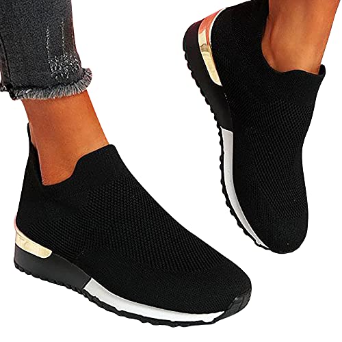 2025 Orthopädische Schuhe Damen Slip on Sneaker Frauen Gewebt Atmungsaktiv Turnschuhe Leicht Laufschuhe Sportschuhe Bequeme Schlupfschuhe Walkingschuhe Arch Support Schuhe EU 37-43 von JIANGML
