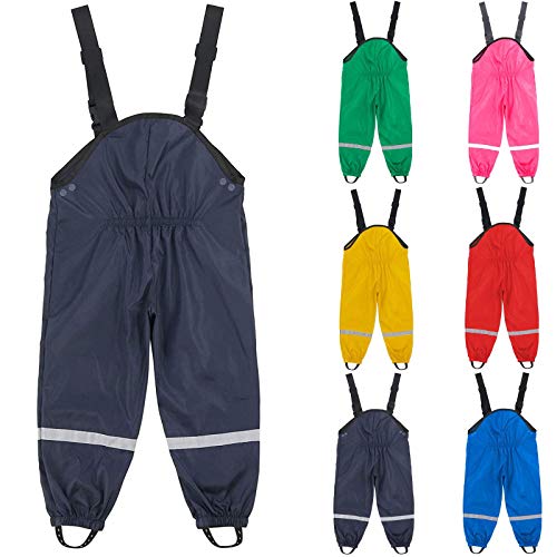 2025 Regenhose Kinder Matschhose Jungen Mädchen Wasserdicht Winddicht Buddelhose Ungefüttert Atmungsaktiv Dünn Überziehhose Reflektierend Regenbekleidung für Kleinkind Baby 1-10 Jahre von JIANGML