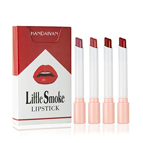 4 Stück Zigaretten-Lippenstift lippenstift langlebig lipstick long Samtiger haltbarer Lipliner-Stift lipgloss durchsichtig Geschenke für Frauen (A) von JIANGML