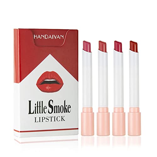 4 Stück Zigaretten-Lippenstift lippenstift langlebig lipstick long Samtiger haltbarer Lipliner-Stift lipgloss durchsichtig Geschenke für Frauen (B) von JIANGML