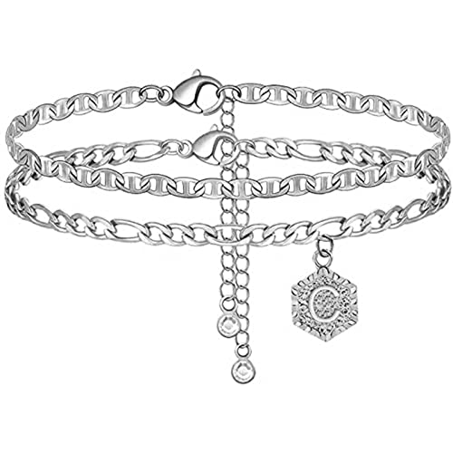 Damen Mädchen 26 Buchstabe doppelte Armkette Fußkette verstellbares Herz Fußbändchen Armband in Silber Gold Schöne Fußschmuck Armschmuck für Freundin Liebeskind Geliebte Damen Mädchen 26 Buchstabe doppelte Armkette Fußkette verstellbares Herz Fußbändchen Armband in Silber Gold Schöne Fußschmuck Armschmuck für Freundin Liebeskind Geliebte von JIANGML