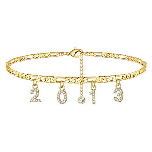 Gold Armband mit Buchstaben Damen Teenager Mädchen 18K Gold Vergoldete Armbänder Geburtstags Armband Personalisierte Goldenes Charm Armkette Bracelet Verstellbare Goldschmuck Für Frauen Geschenke von JIANGML