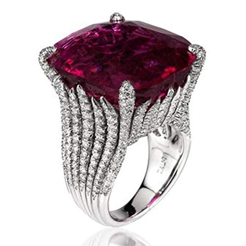 JIANGML 925 Silber Ring Damen Ring rot Granat Rubin Index Fingerring Öffnung Paar Hochzeit Verlobung Jahrestag High End Schmuck von JIANGML