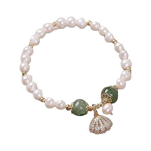 Armband Damen Elegant mit Perlen,Armkettchen Mädchen in 925 Sterling Silber,Dünne Perlenarmbänder Damen,Weiß Perlenarmband Silber Modeschmuck für Freundin und Mutter,Verstellbares von JIANGML