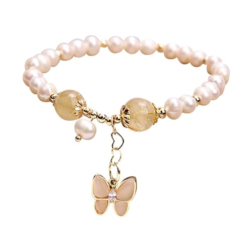 Armband damen Schmetterling 925 Silber Plattiert Perle Armbänder Verstellbar Armkette Schmuck Valentinstag Muttertag Geburtstagsgeschenk Denkmal für Frauen Freundin Mutter Mädchen von JIANGML