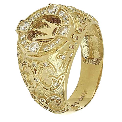 JIANGML Edelstahl Ringe Set Herren Vergoldet Reich/Glück/Reichtum Band Siegelring Bandring Offener Daumen Fingerring Hochzeitsring von JIANGML