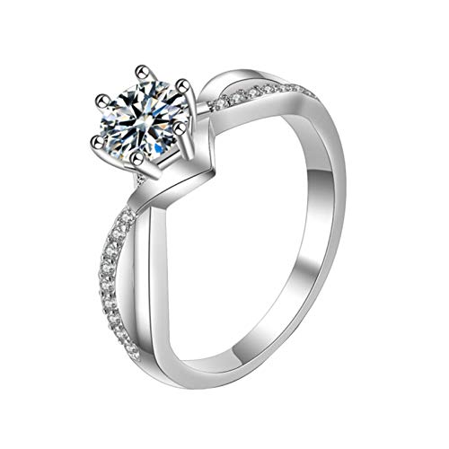 JIANGML Ring Damen Silber 925 Offener Verstellbare Alphabet Ringe Schmuck Zirkonia Ringe Silberringe Eheringe Verlobungsring Damen Herren Für Geburtstag Valentinstag von JIANGML