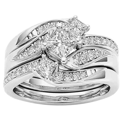 JIANGML Ring Damen Silber 925 Offener Verstellbare Alphabet Ringe Schmuck Zirkonia Ringe Silberringe Eheringe Verlobungsring Damen Herren Für Geburtstag Valentinstag von JIANGML