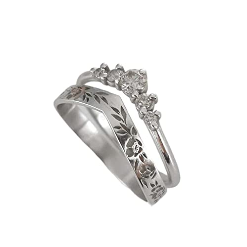 JIANGML Ringe für Damen Verlobungsring Ring Silber 925 Damen, Zirkonia Silberringe Trauringe Hochzeitsringe, Damen Schmuck Minimalistisch Eheringe Verlobungsring Trauringe Fingerring Damen Schmuck von JIANGML