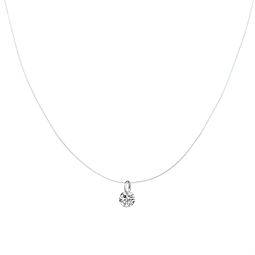 Kette Damen 316L Edelstahl Kette Mit Stein Zirkonia Choker Runde Diamant Kette Halskette für Frauen Tiny CZ Diamant Choker Halskette von JIANGML