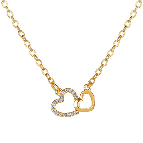 Kette Damen 925 Sterling Silber, Mode Herz Anhänger Layered Halskette Kristall Unendlichkeit Ketten, Geburtstag Valentinstag Weihnachten Muttertag Schmuck Geschenke für Frauen Freundin Frau Mama von JIANGML