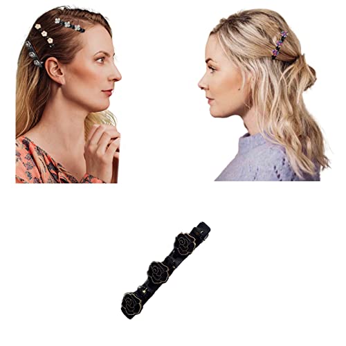 Kolibri Haarspange mit Kristallblume,funkelnde Kristallstein-geflochtene Haarspangen, geflochtene Haarspange mit Strasssteinen, legante Haarspangen für Damen Mädchen für Geschenk (A8) von JIANGML