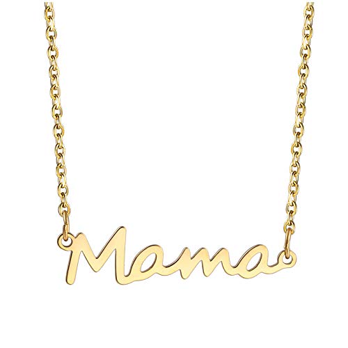 Mama Kette 925 Sterling Silber – Halskette mit Mama Anhänger Schmuck für Mutter Geburtstagsgeschenke für Mama Weihnachtsgeschenke für Mutter Werdende Mutter Mama Großmutter Frauen von JIANGML