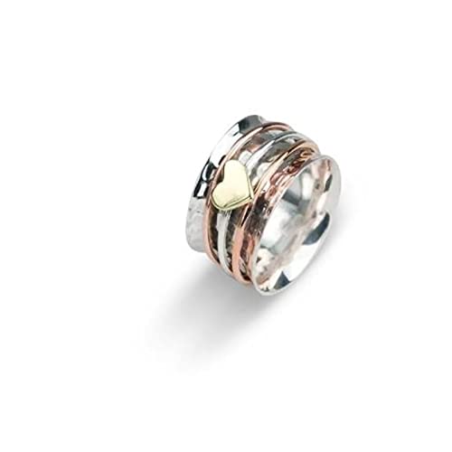 ROMIDA Ring Silber 925 Damen Verstellbar Verlobungsring Eheringe Engagement Ringe Frauen Stapeln Daumenring Einfache Band Ring Gold Rosegold Silber Ring für Damen Schmuck Geschenke für Frauen von JIANGML