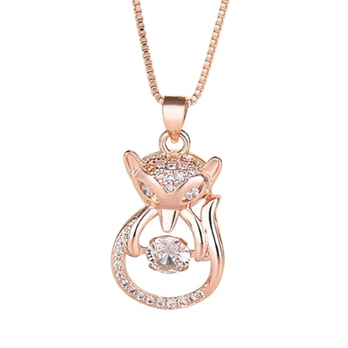 S925 Sterling Silber Fuchs-Schmuck Fuchs Kette Halskette für Damen Fuchs-Themen-Geburtstags-Geschenke für Mädchen Frauen von JIANGML