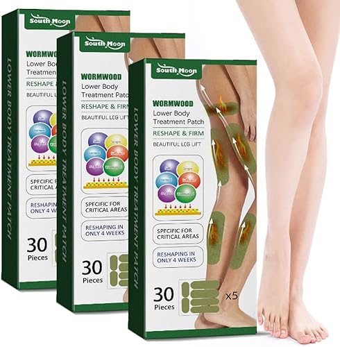 Wormwood Leg Slimming Patches, 2023 Herbal Legs Cellulite-Reduktion Pflaster, Natural Leg Fat Burners Lifting Sticker, Wermut Oberschenkelpflaster, Straffendes Oberschenkel-Hebeband (3PC) von JIANGML