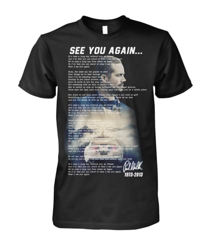 JIANGNANYAN Paul Walker 1973 2013 See You Again Thanks for The Memories Tshirt Men, Noir, M von JIANGNANYAN