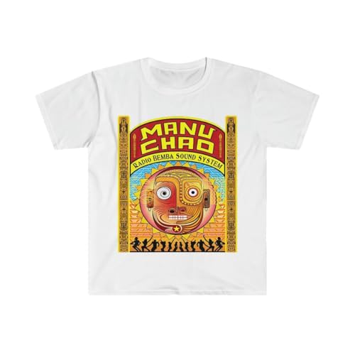 Soft Cotton T-Shirt. Manu Chao White M von JIANGNANYAN