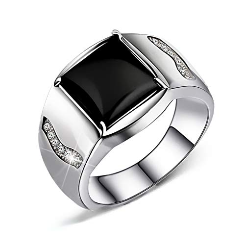 Men's ring Handgemachte Luxus Schwarze Achat Gentleman Ring herren Verlobungsring Best Geschenk Für Männer Herren Schmuck von JIANGXIN