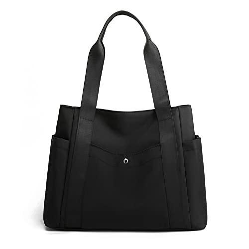JIANLINST Damen-Handtasche, wasserabweisend, Nylon, Hobo-Geldbörse, mehrere Taschen, Tragegriff oben, Shopper Schultertasche, Schwarz-1 von JIANLINST