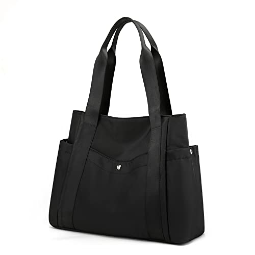 JIANLINST Damen Handtasche Shopper Multi-Pocket Tote Handtasche Henkeltasche Lässige Schultertasche Schwarz von JIANLINST