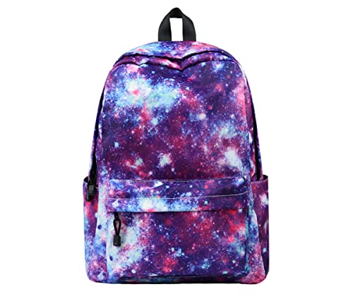 JIANLINST Mädchen Schulrucksack Jungen Teenager Schultasche Wasserdicht Nylon Rucksack Damen Schulranzen Freizeitrucksack Laptop Tasche Rot-Lila von JIANLINST