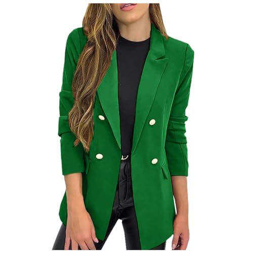 JIANROU Blazer Damen Jacke Einfarbig Open Front Jacket,Sportliche Trachtenjacke Damen,Blazer Jacken Damen,Warme Strickjacke,Strickjacke Long,Blazer Anzug von JIANROU